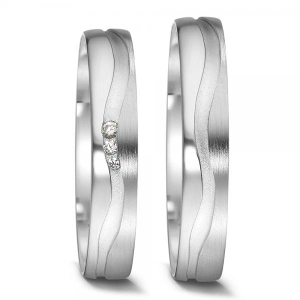 Trauringe Weissgold von Weidner 62611 + 72611